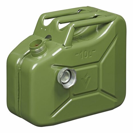 Bidon 10L metal vert avec bouchon a vis magnetique homologue UN-TuV/GS