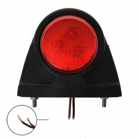 Feu de largeur 12/24V rouge/blanc 101x82mm LED sous blister