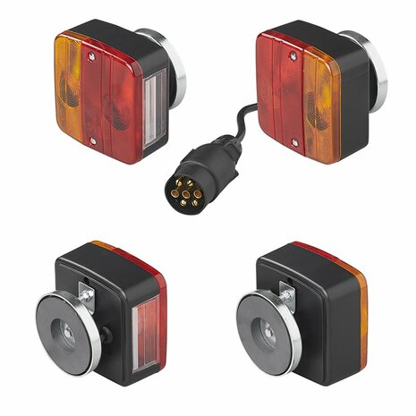 Kit d'eclairage de remorque avec aimants, cable de 7,5 + 2,5 m