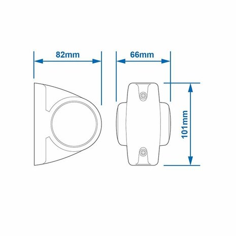 Feu de largeur 12/24V rouge/blanc/orange 101x82mm LED sous blister