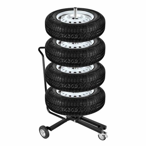 Support de roue mobile avec poignee pour 4 pneus