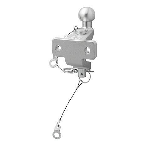 Boule d'attelage combinee argentee version double D20.2/S350 homologuee type E