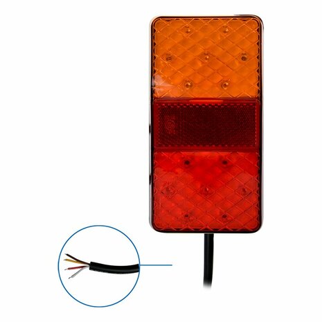Feu arriere 12/24V 4 fonctions 80x150mm LED