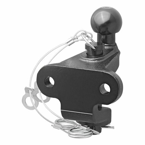 Boule d'attelage noire combinee double version D17.2/S200 homologuee type E