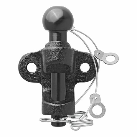 Boule d'attelage noire combinee double version D17.2/S200 homologuee type E