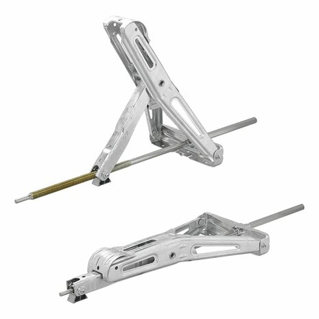 Support d'angle pour caravane 1000 kg 605 x 280 mm H : 470 mm avec mecanisme pivotant etendu