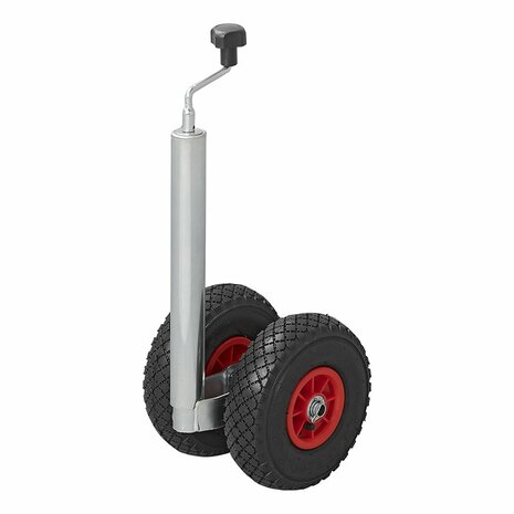 Roue a double nez 48 mm 2x jante en plastique avec pneu pneumatique 260x85 mm