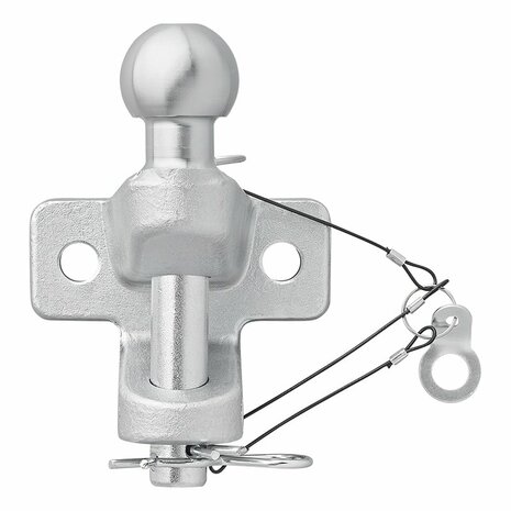 Boule d'attelage combinee argentee version double D21/S350 homologuee type E