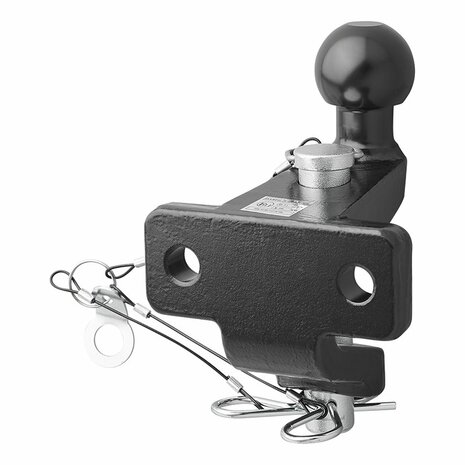 Boule d'attelage noire combinee double version D21/S350 homologuee type E