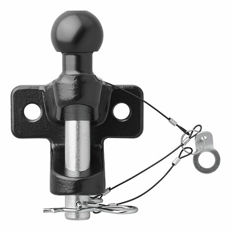 Boule d'attelage noire combinee double version D21/S350 homologuee type E