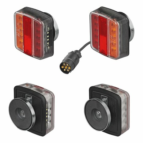 Kit d'eclairage de remorque LED avec aimants cable 7,5 + 2,5 m