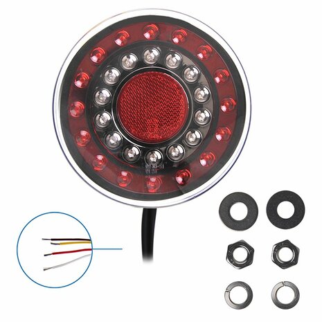 Feu arriere 12/24V 4 fonctions 125mm LED