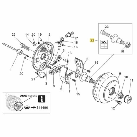 Kit axe court Euro-Plus 2051 U