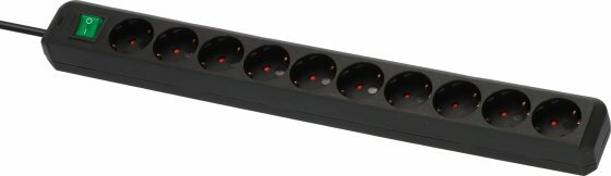 Multiprise avec interrupteur 10 prises noir 3m H05VV-F 3G1,5