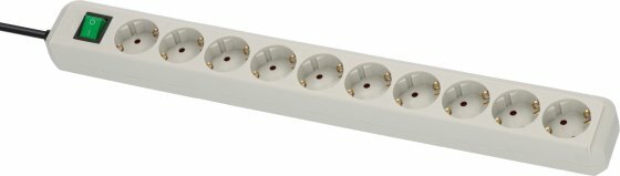 avec interrupteur 10 prises gris clair 3 m H05VV-F 3G1,5