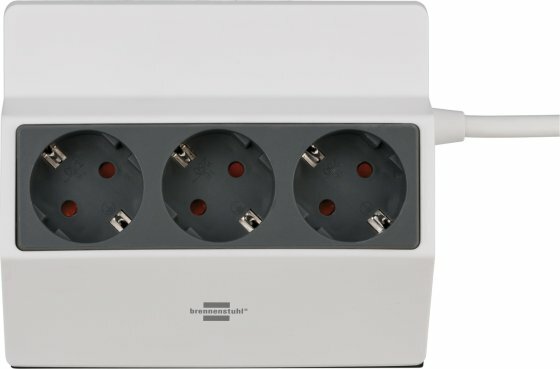 Regleta de enchufes enganchable 3 tomas 3m H05VV-F 3G1,5 blanco antracita