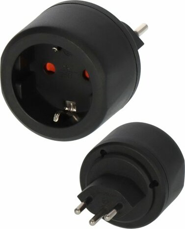 Adaptateur secteur de voyage prise avec terre CH avec Coupe-circuit automatique 10A