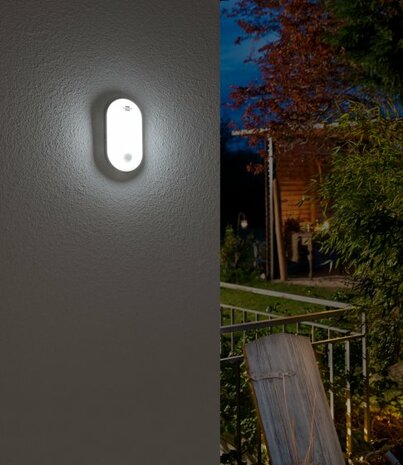 Lampe LED ovale OL 1650 P avec detecteur de mouvements infrarouge 1680lm, blanc, IP54