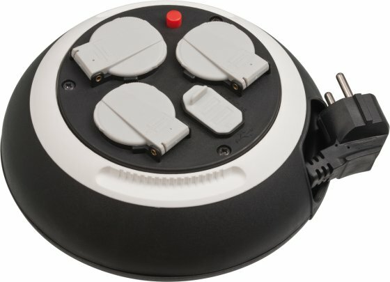 Box de cable  avec chargeur USB noir blanc 3m H05VV-F 3G1,5