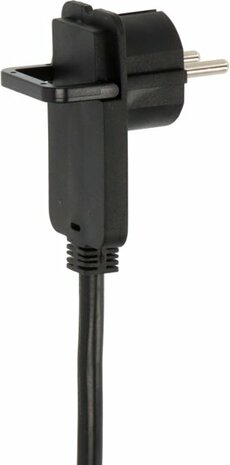 Cordon prolongateur avec une fiche plate 5m H05VV-F3G1,5 noir
