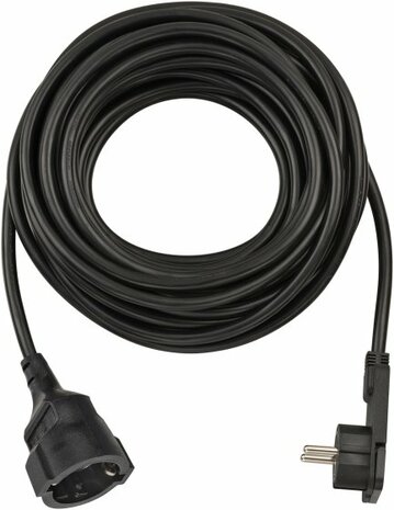 Cordon prolongateur avec une fiche plate 10m H05VV-F3G1,5 noir