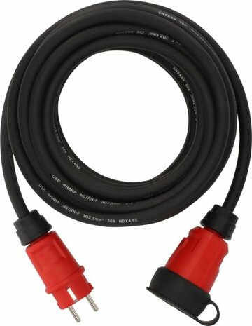 Rallonge VN 1200 IP44, 10m noir H07RN-F 3G2,5