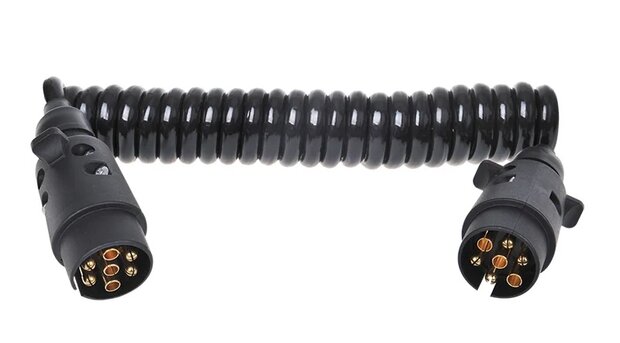 C ble spirale 3M avec 2x fiche 7-poles PVC
