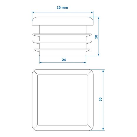 Embout 30x30mm x10 stuks