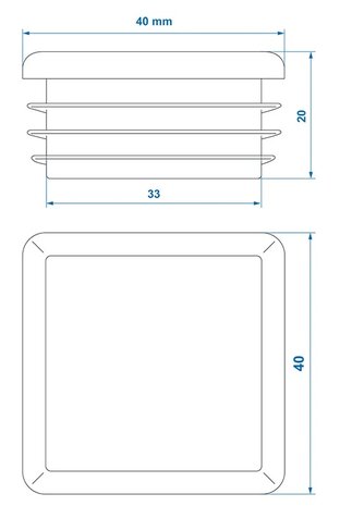 Embout 40x40mm x10 stuks