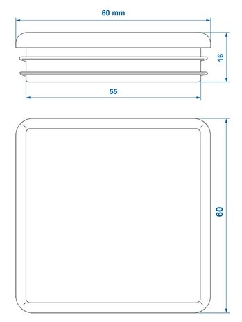 Embout 60x60mm x10 stuks