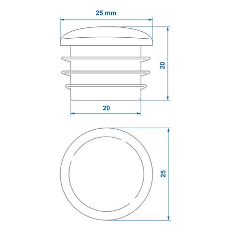 Embout 25mm x10 stuks