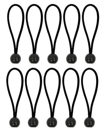 Tendeur de tente elastique 15 cm avec boule en plastique - lot de 10 pieces