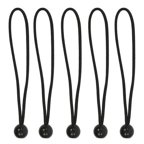 Tendeur de tente elastique 25 cm avec boule en plastique - lot de 5 pieces