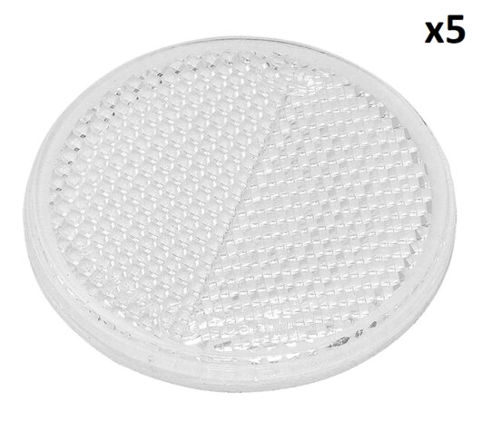 Reflecteur blanc 60mm autocollant x5 pieces