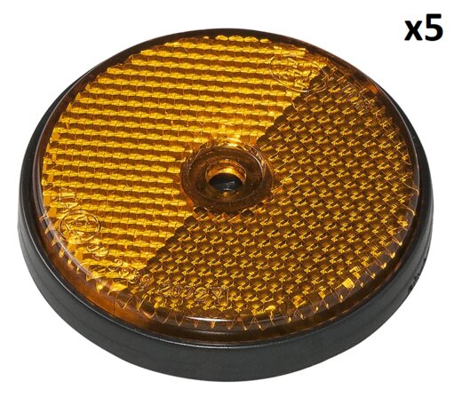 Reflecteur orange 60mm a visser x5 pieces