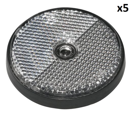 Reflecteur blanc 60mm fixation a vis x5 pieces