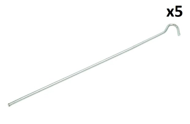 Piquet de tente 30cm metal avec oeil ouvert x5 pieces