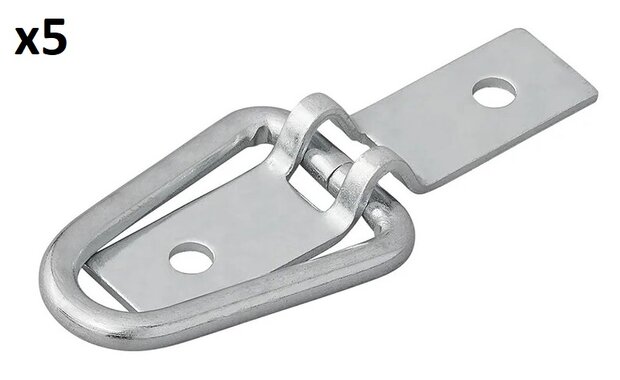 Anneau d'arrimage en 2 parties 72 x 16 mm x5 pieces