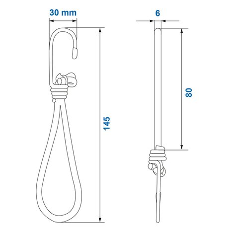 Crochet en metal avec boucle elastique pour filet de remorque/tente/voile x10 pieces