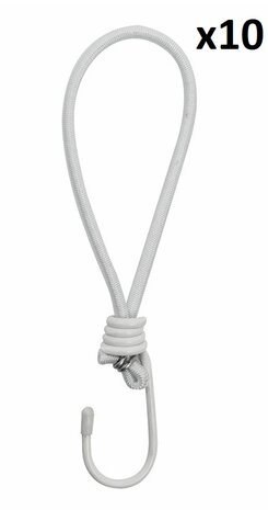 Tendeur elastique blanc avec crochet x10 pieces