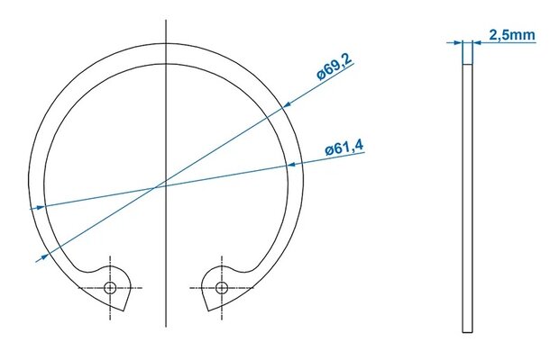 Circlip dia 64mm x10 pieces