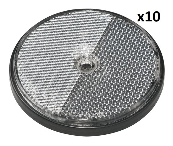 Reflecteur blanc 80mm montage a vis x10 pieces