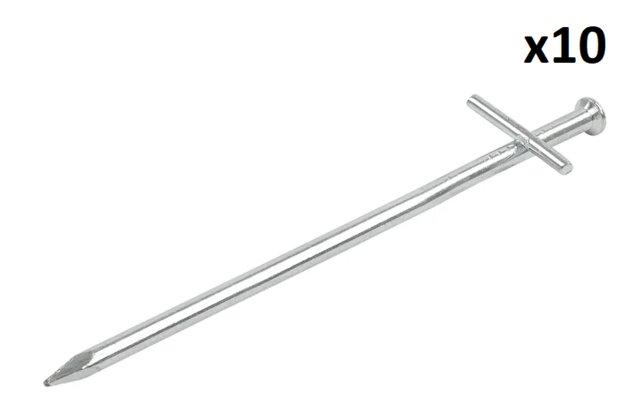 Piquet metallique 17 cm avec tige transversale soudee x10 pieces