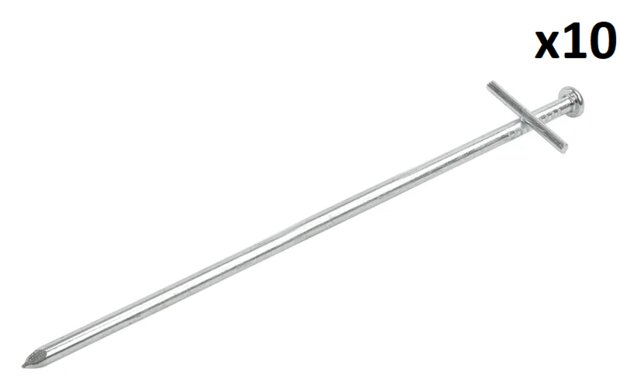 Piquet metallique 23 cm avec tige transversale soudee x10 pieces