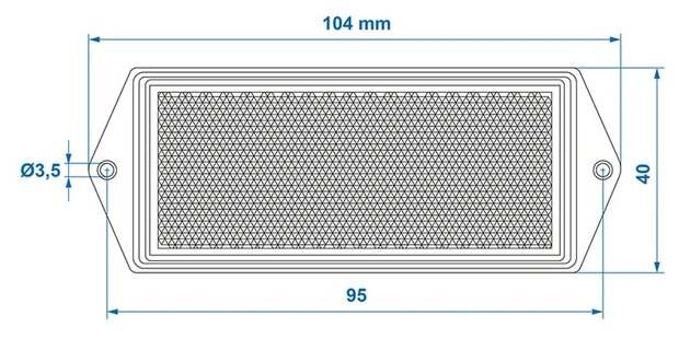 Reflecteur rouge 104x40mm a visser x10 pieces