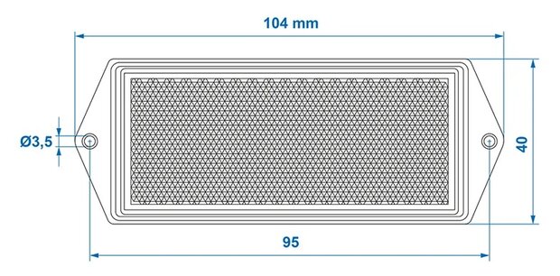 Reflecteur blanc 104x40mm fixation par vis x10 pieces