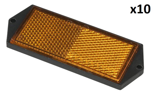 Reflecteur orange 104x40mm fixation par vis x10 pieces
