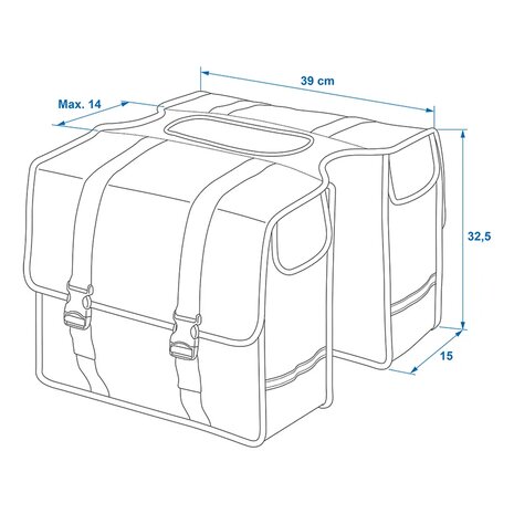 Sacoche double pour velo 40L impermeable