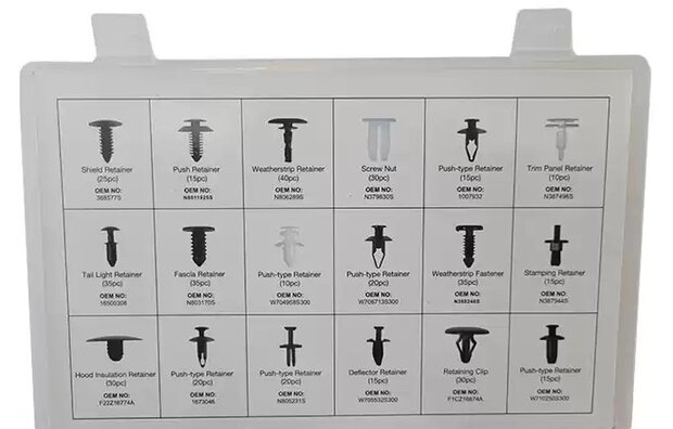 Assortiment de clips de garniture Ford – 415 pieces