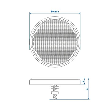 Reflecteur blanc 60 mm avec boulon 5 x10 pieces